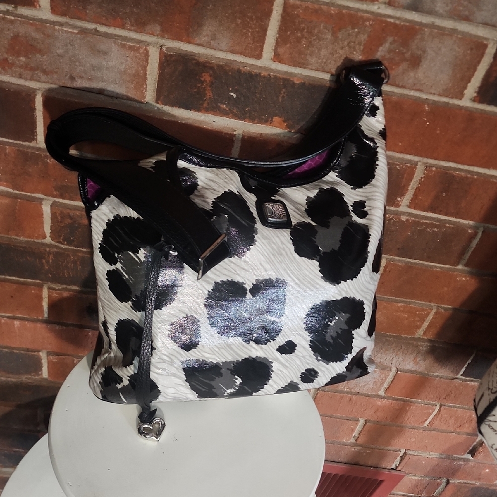 Brighton Patton Leather Leopard  Adjustable Bag